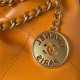 Chanel 22 MINI HANDBAG Shiny Calfskin Orange & Gold-Tone Metal AS3980 High