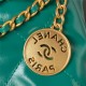 Chanel 22 MINI HANDBAG Shiny Calfskin Green-Dk & Gold-Tone Metal AS3980 High