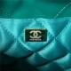 Chanel 22 MINI HANDBAG Shiny Calfskin Green-Dk & Gold-Tone Metal AS3980 High