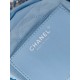 Chanel 22 MINI HANDBAG Shiny Calfskin Blue & Silver-Tone Metal AS3980 High