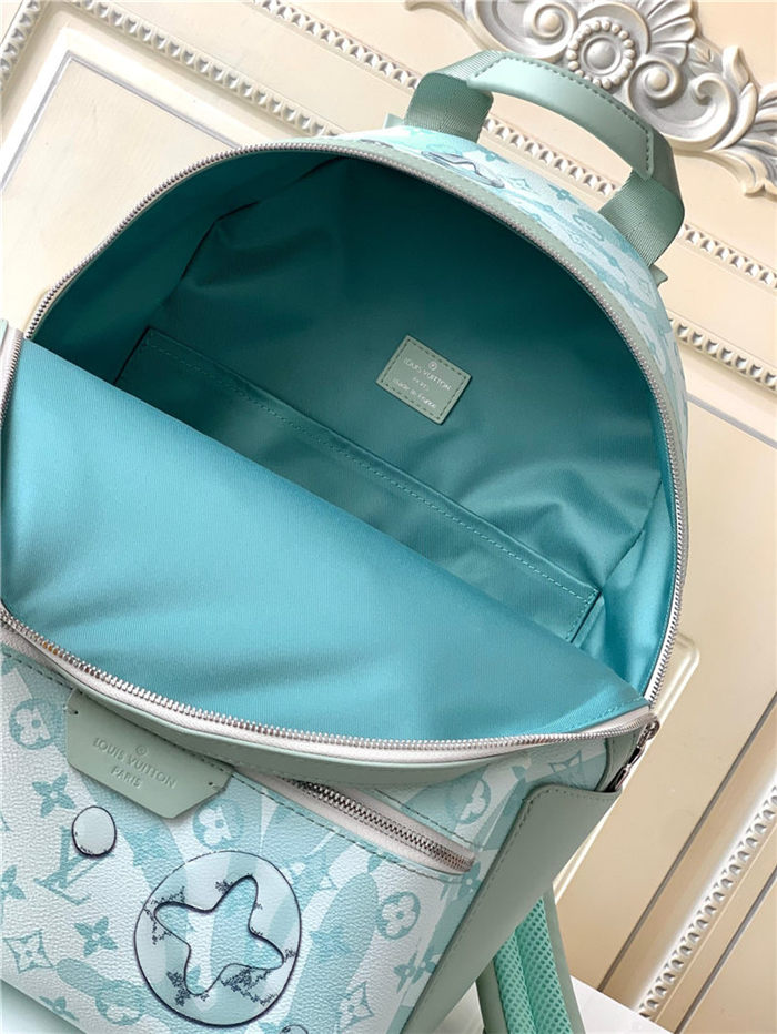 Louis Vuitton DISCOVERY BACKPACK PM Monogram Aquagarden coated canvas Crystal Blue M22519 High