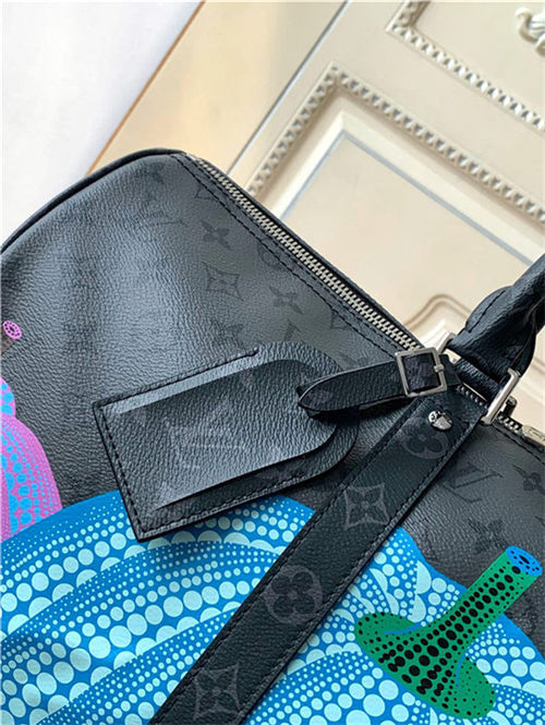 Louis Vuitton LV x YK Keepall 45 Monogram Eclipse Reverse coated canvas with colorful Pumpkin print M46441 High