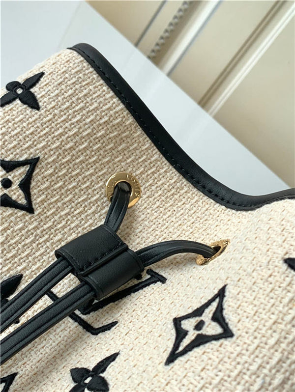 Louis Vuitton NÉONOÉ MM BAG Lotus cotton M23080 Beige Noir High