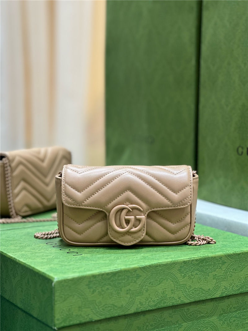 GG MARMONT MATELASSÉ SUPER MINI BAG 476433 Beige High