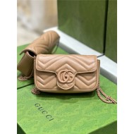 GG MARMONT MATELASSÉ SUPER MINI BAG 476433 Beige High