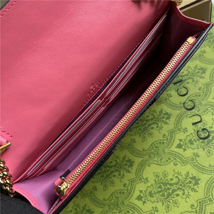 Gucci GG Matelassé chain wallet 723787 Leather Fuchsia-Pink High