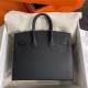 Hermes Birkin Sellier Bag 25/30cm Epsom Leather WAX Black Gold-Metal High