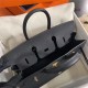 Hermes Birkin Sellier Bag 25/30cm Epsom Leather WAX Black Gold-Metal High