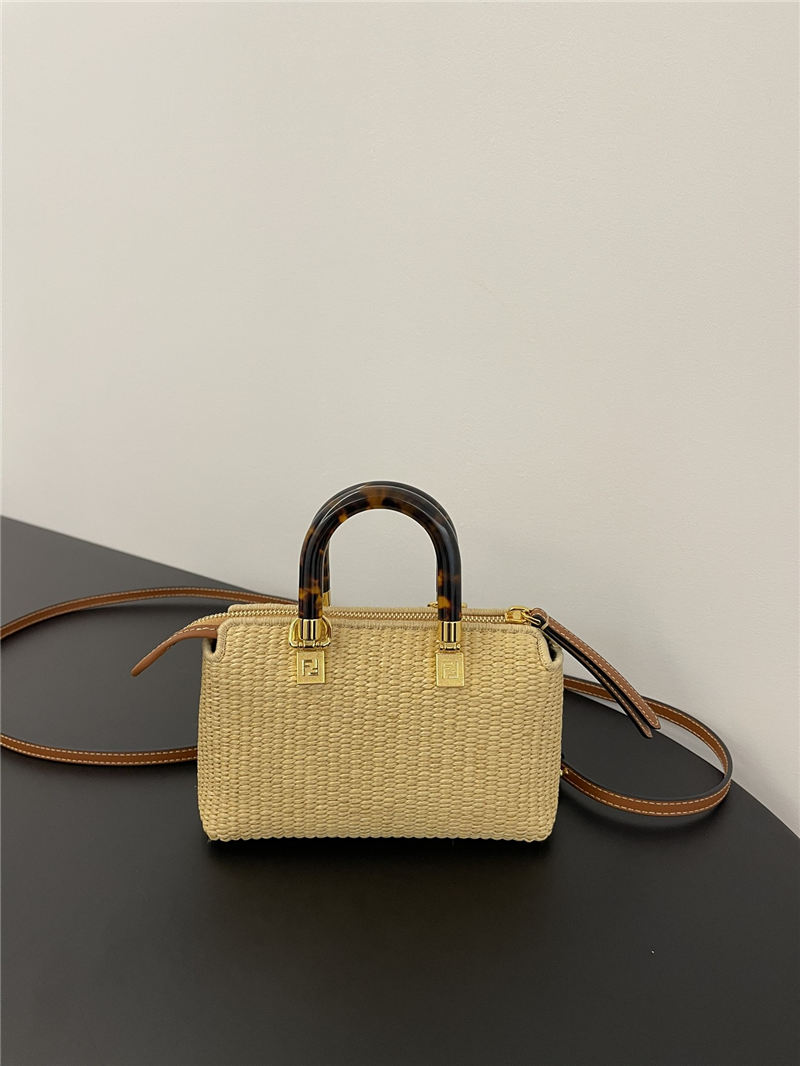 Fendi By The Way Mini Boston bag Straw Natural High