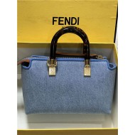 Fendi By The Way Mini Boston bag Denim Light Blue High