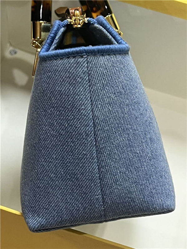 Fendi By The Way Mini Boston bag Denim Light Blue High