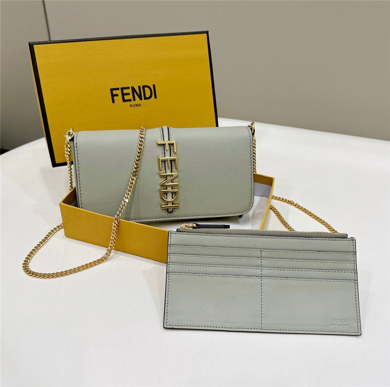 Fendigraphy Chain Wallet Leather High