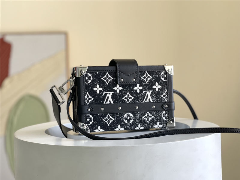 Louis Vuitton PETITE MALLE Monogram Denim Black M59363 High