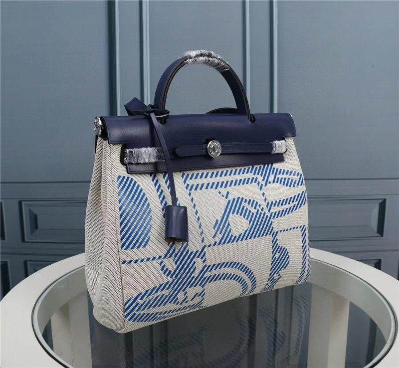 Hermes Herbag 31 Blue Navy High