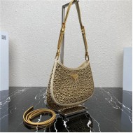 Prada Cleo satin bag with crystals 1BC169 Gold High