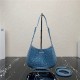 Prada Cleo satin bag with crystals 1BC169 Blue High