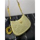 Prada Cleo satin bag with crystals 1BC169 Yellow High