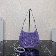 Prada Cleo satin bag with crystals 1BC169 Purple High