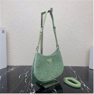 Prada Cleo satin bag with crystals 1BC169 Green High