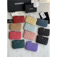 Chanel CLASSIC MINI POUCH Grained Calfskin & Gold-Tone Metal 13072 High