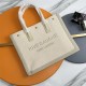 RIVE GAUCHE SMALL TOTE BAG IN LINEN AND LEATHER High