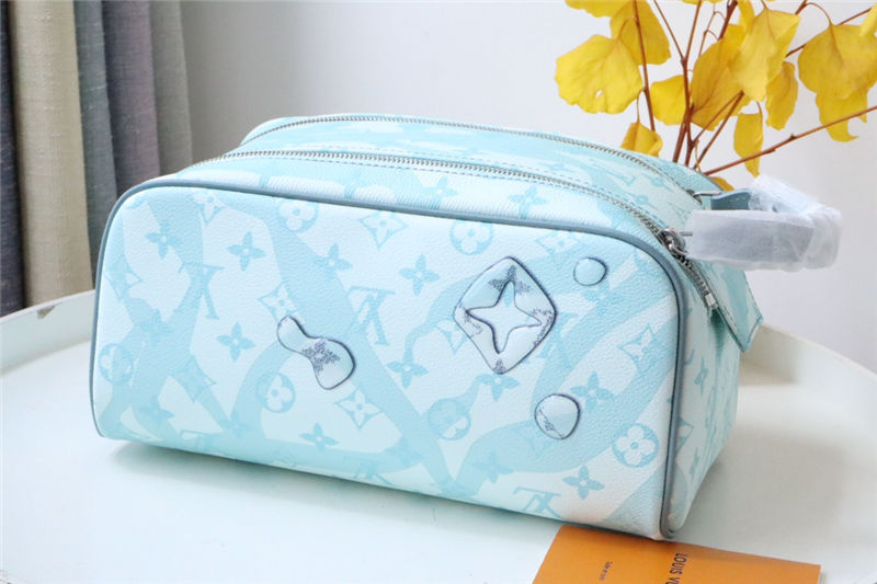 Louis Vuitton DOPP KIT TOILET POUCH Aquagarden coated canvas Crystal Blue M82337 High