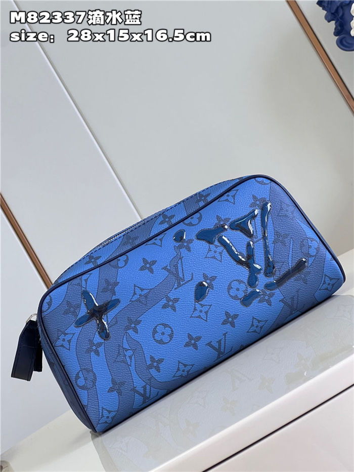 Louis Vuitton DOPP KIT TOILET POUCH Aquagarden coated canvas Blue M82337 High