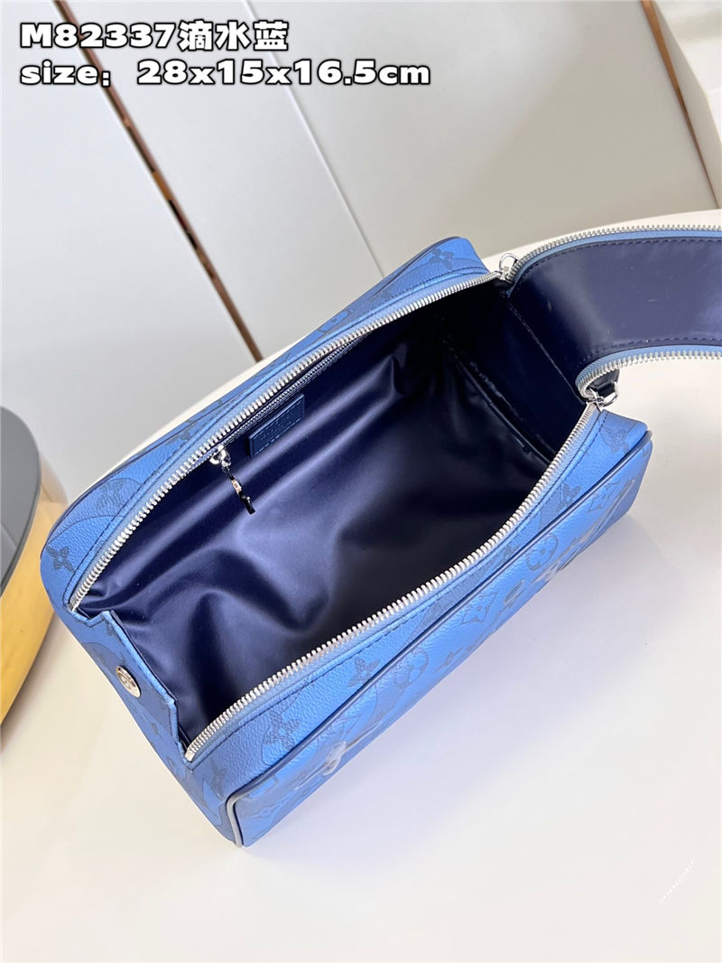 Louis Vuitton DOPP KIT TOILET POUCH Aquagarden coated canvas Blue M82337 High