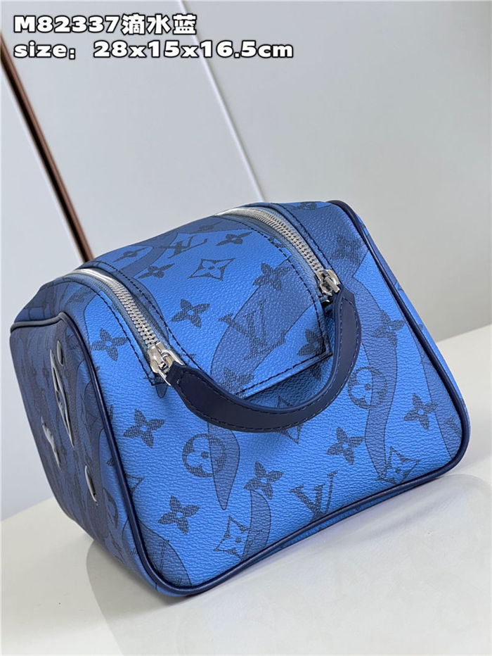 Louis Vuitton DOPP KIT TOILET POUCH Aquagarden coated canvas Blue M82337 High