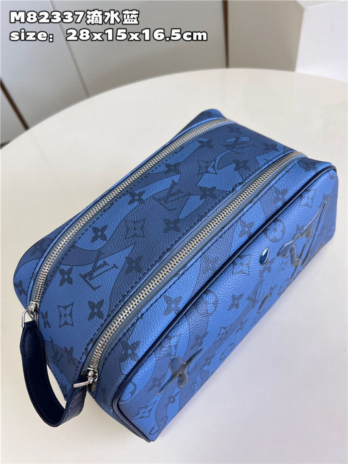 Louis Vuitton DOPP KIT TOILET POUCH Aquagarden coated canvas Blue M82337 High