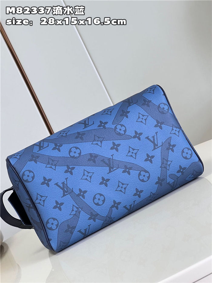 Louis Vuitton DOPP KIT TOILET POUCH Aquagarden coated canvas Blue M82337 High