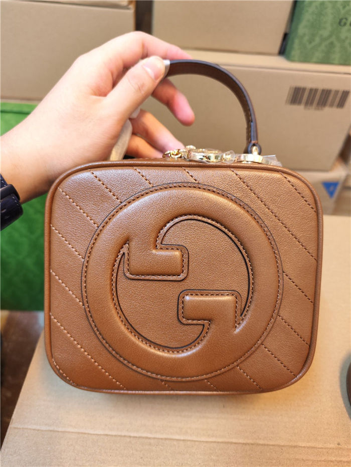 Gucci Blondie Top Handle bag Leather 744434 Tan High