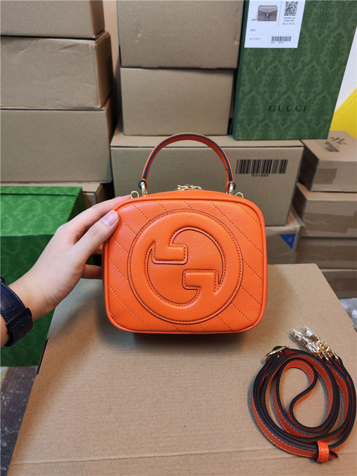 Gucci Blondie Top Handle bag Leather 744434 Orange High