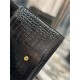 CASSANDRE SAINT LAURENT FLAP POUCH IN CROCODILE LEATHER BLACK High