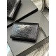 CASSANDRE SAINT LAURENT FLAP POUCH IN CROCODILE LEATHER BLACK High