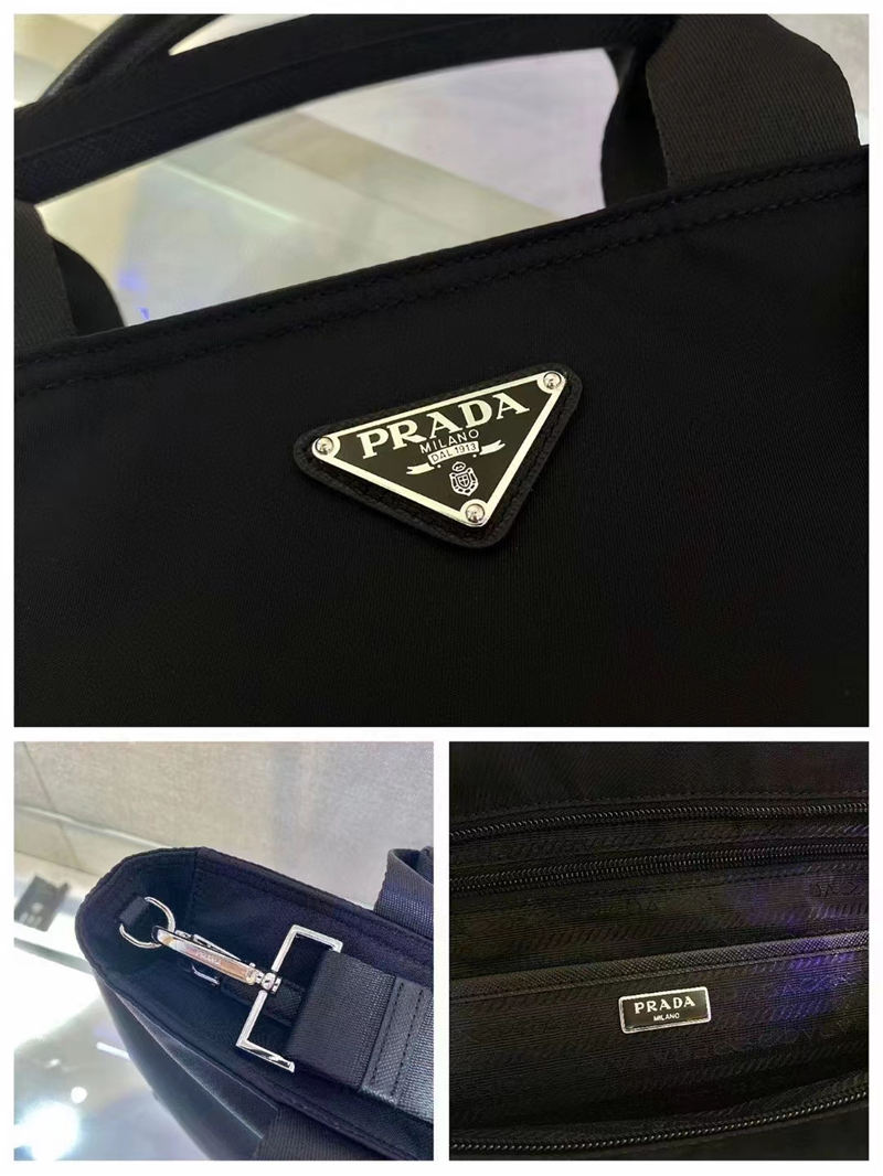 Prada Nylon Tote Bag 1BG876 Black High