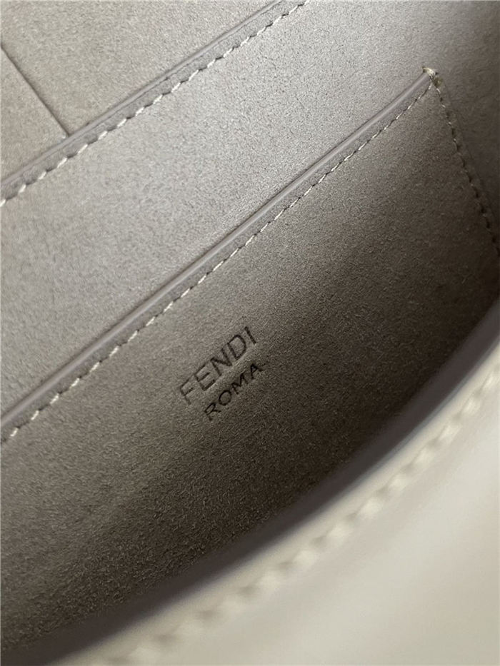 Fendi C’mon Medium leather and full-grain leather bag Grey High