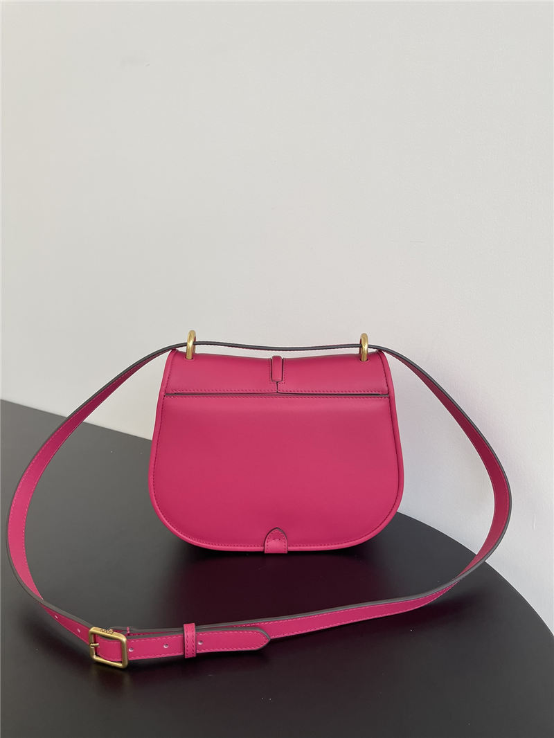 Fendi C’mon Medium leather and full-grain leather bag Pink High