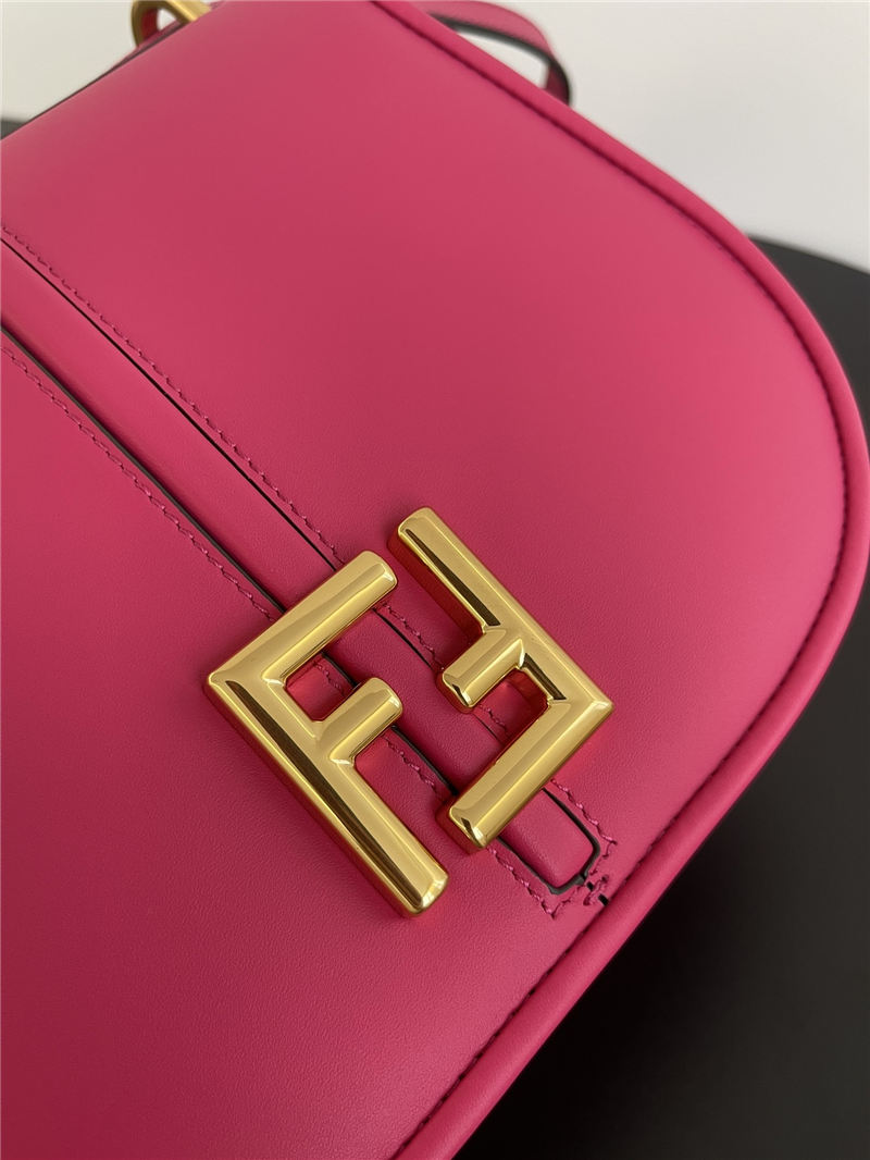 Fendi C’mon Medium leather and full-grain leather bag Pink High