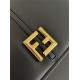 Fendi C’mon Medium leather and full-grain leather bag Black High