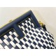 Fendi First Small Braided Leather Bag Blue/White Gold-metal High