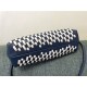 Fendi First Small Braided Leather Bag Blue/White Gold-metal High