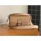 BAGUETTE Selleria bag with oversized topstitching Beige High