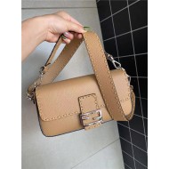 BAGUETTE Selleria bag with oversized topstitching Beige High