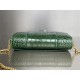 WOMEN'S HOURGLASS WALLET ON CHAIN IN Shiny Crocodile Embossed Green High