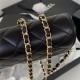 Classic Wallet on Chain AP0250 Lambskin Black Gold Metal A