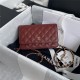 Classic Wallet on Chain AP0250 Grained Calfskin Burgundy Gold Metal A