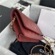 Classic Wallet on Chain AP0250 Grained Calfskin Burgundy Gold Metal A