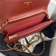 Classic Wallet on Chain AP0250 Grained Calfskin Burgundy Gold Metal A