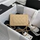 Classic Wallet on Chain AP0250 Grained Calfskin Beige Gold Metal A